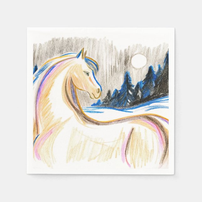 Serviette En Papier Cheval de Mirage (Devant)