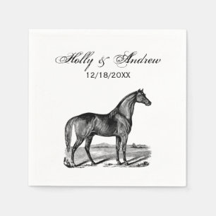 Serviette En Papier Cheval debout vintage