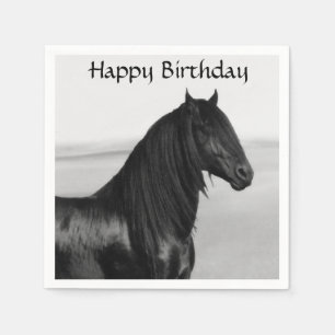 Serviette En Papier Cheval d'étalon noir friésien