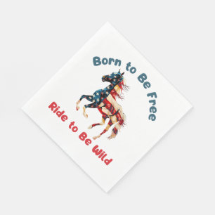 Serviette En Papier Cheval Drapeau Amérique