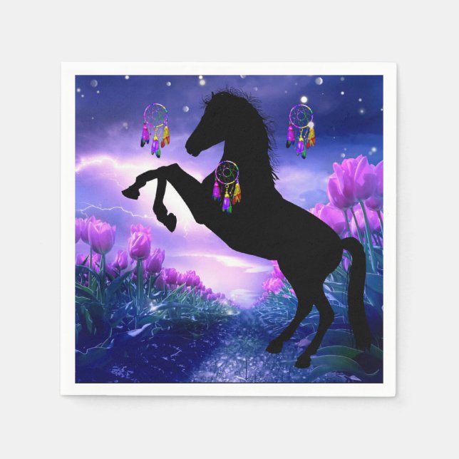 Serviette En Papier Cheval Dreamcatcher (Devant)
