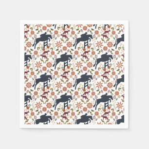 Serviette En Papier Cheval et Rider Napkin   Automne Equestre Folk Ar