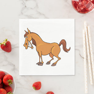 Serviette En Papier Cheval heureux