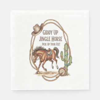 Serviette En Papier Cheval Jingle Giddy Up