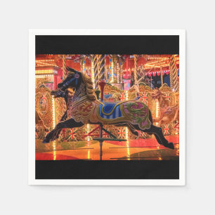 Serviette En Papier Cheval noir