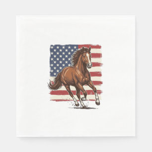 Serviette En Papier Cheval patriotique design vectoriel western vintag