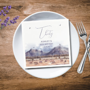 Serviette en papier Cheval Paysage Milestone Anniv