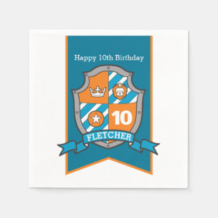 Serviette En Papier Chevalier bouclier 10e anniversaire serviettes de