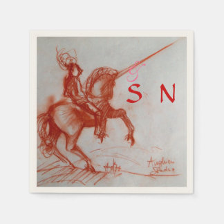 Serviette En Papier CHEVALIER FLORENTINE SUR HORSEBACK monogramme