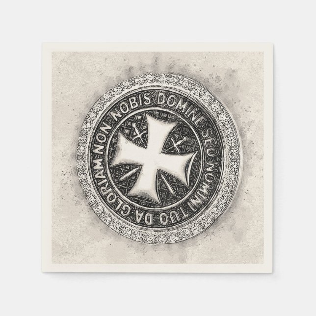 Serviette En Papier Chevalier Température Croix médiévale Sceau person (Devant)