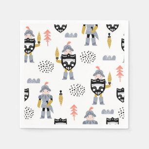 Serviette En Papier Chevaliers & Dragons Fête d'anniversaire de cont