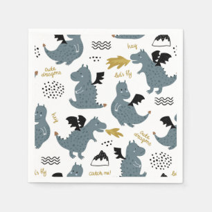 Serviette En Papier Chevaliers et Dragons   Fête d'anniversaire de Fai