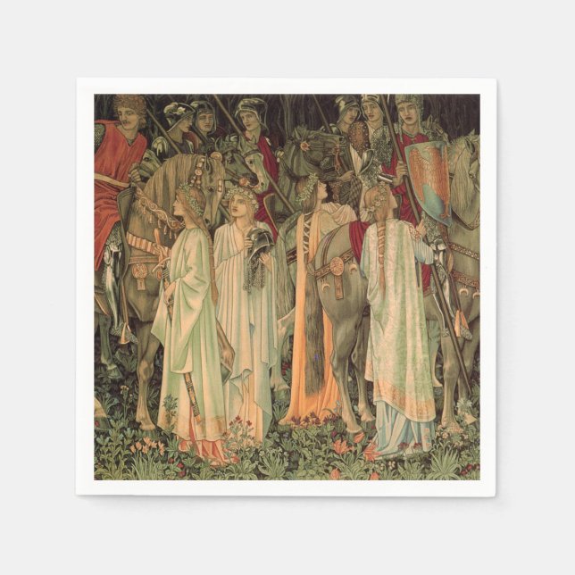 Serviette En Papier Chevaliers médiévaux de la Table Ronde (Devant)