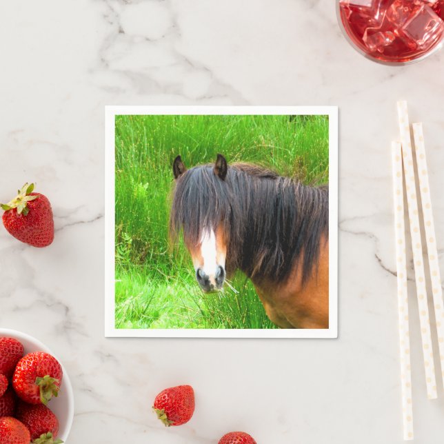 SERVIETTE EN PAPIER CHEVAUX (En situation)