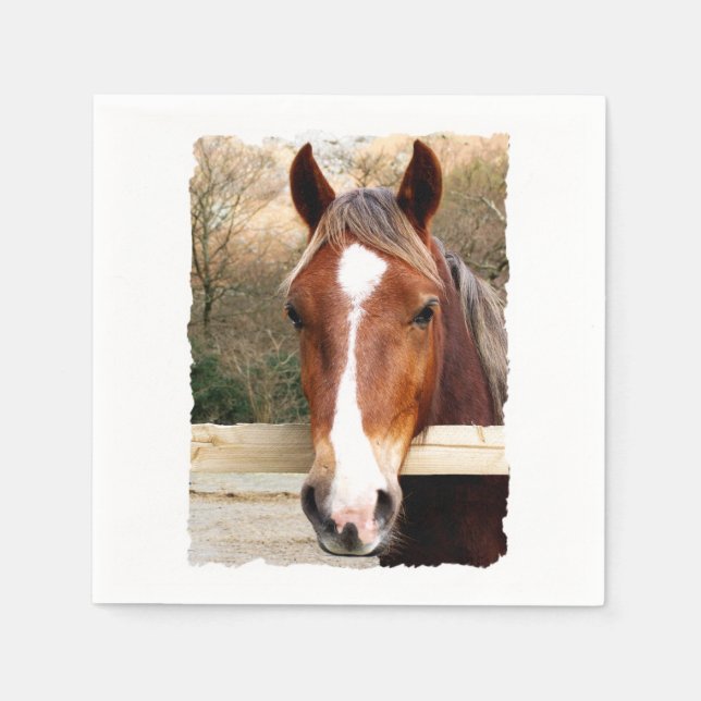 SERVIETTE EN PAPIER CHEVAUX (Devant)