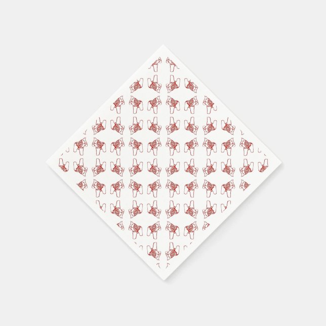 Serviette En Papier Chevaux Dala Rouges (Coin)