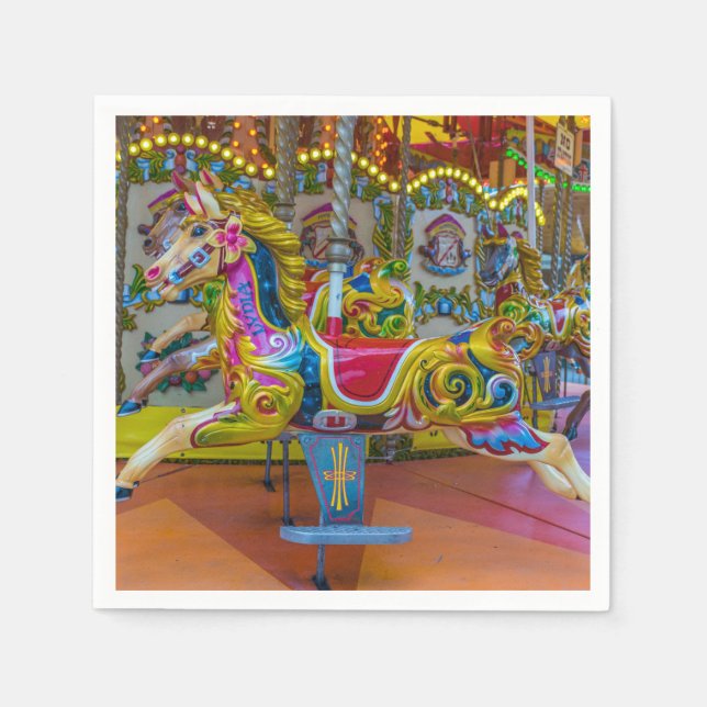 Serviette En Papier Chevaux de carrousel (Devant)