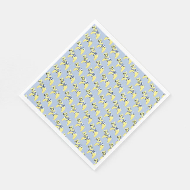 Serviette En Papier chevaux de dala jaunes (Coin)