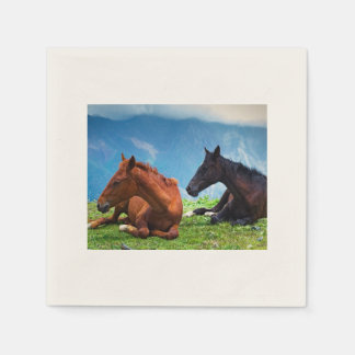 Serviette En Papier Chevaux de Moody Mountain : Un voyage d'art raffin