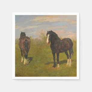 Serviette En Papier Chevaux de pâturage (par Rosa Bonheur)