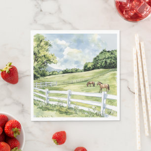 Serviette En Papier Chevaux de Ranch Green Pastures