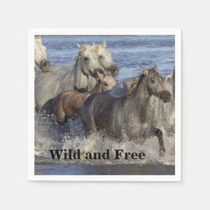 Serviette En Papier Chevaux galopant dans l'eau