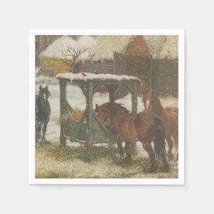 Serviette En Papier Chevaux le jour de Noël