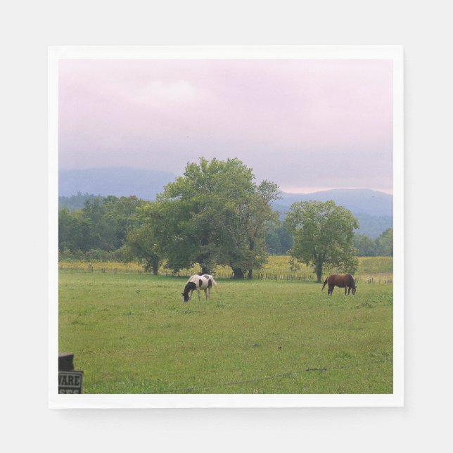Serviette En Papier Chevaux sauvages de Cades Cove (Devant)