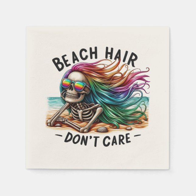 Serviette En Papier Cheveux de plage - Squelette (2) (Devant)
