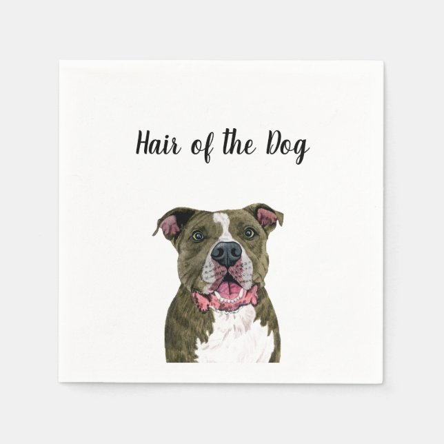 Serviette En Papier "Cheveux du chien" Mariage Cocktail Napkins (Devant)