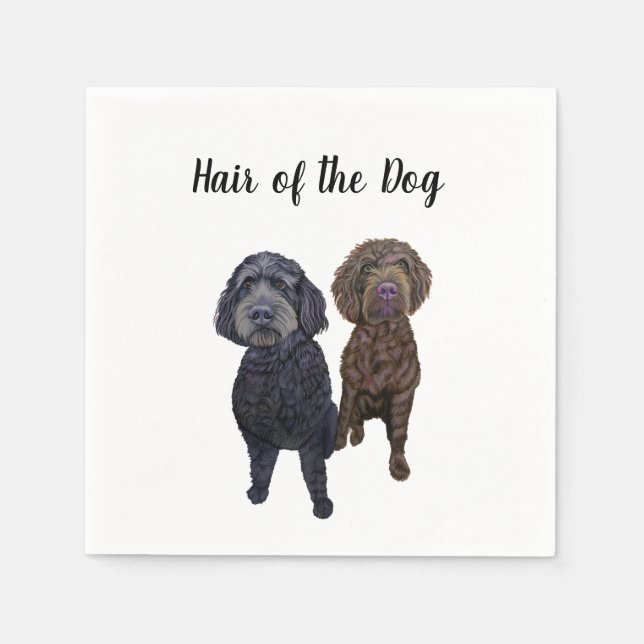 Serviette En Papier "Cheveux du chien" Mariage Cocktail Napkins (Devant)