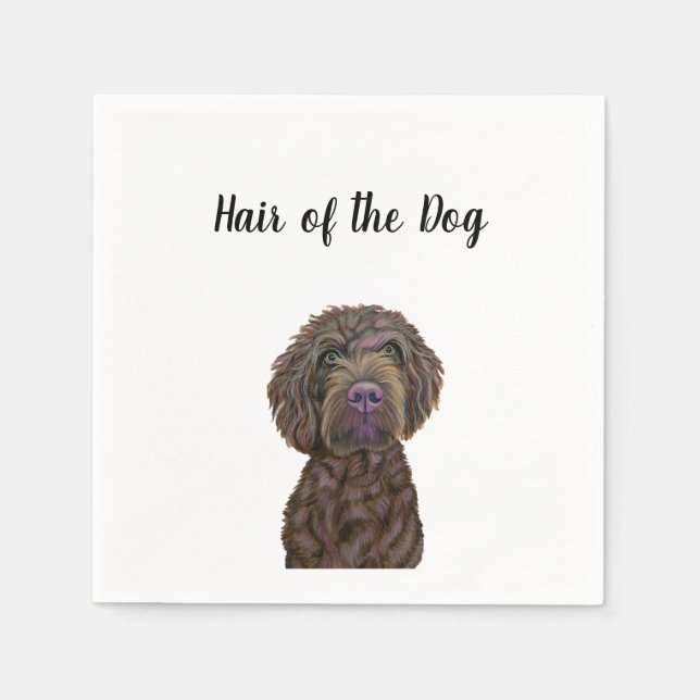 Serviette En Papier "Cheveux du chien" Mariage Cocktail Napkins (Devant)