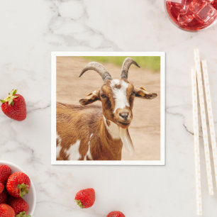 Serviette En Papier Chèvre Brown et blanche