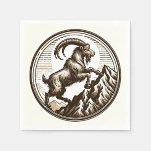 Serviette En Papier Chèvre de montagne ascensionnelle Capricorne Anniv