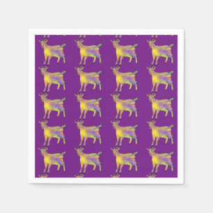 Serviette En Papier Chèvre Mignonne Artistique Colorée Drôle Art Anima