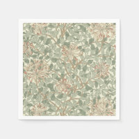 Chèvrefeuille floral vert William Morris