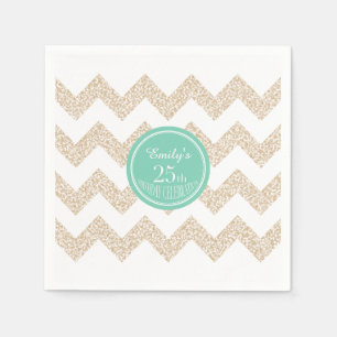 Serviette En Papier Chevron 25e Anniversaire P Napkin Choisissez la co