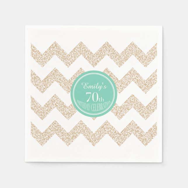 Serviette En Papier Chevron 70e fête d'anniversaire Choisissez du papi (Devant)