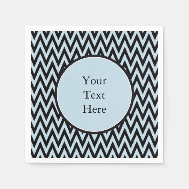 Serviette En Papier Chevron bleu noir (Devant)