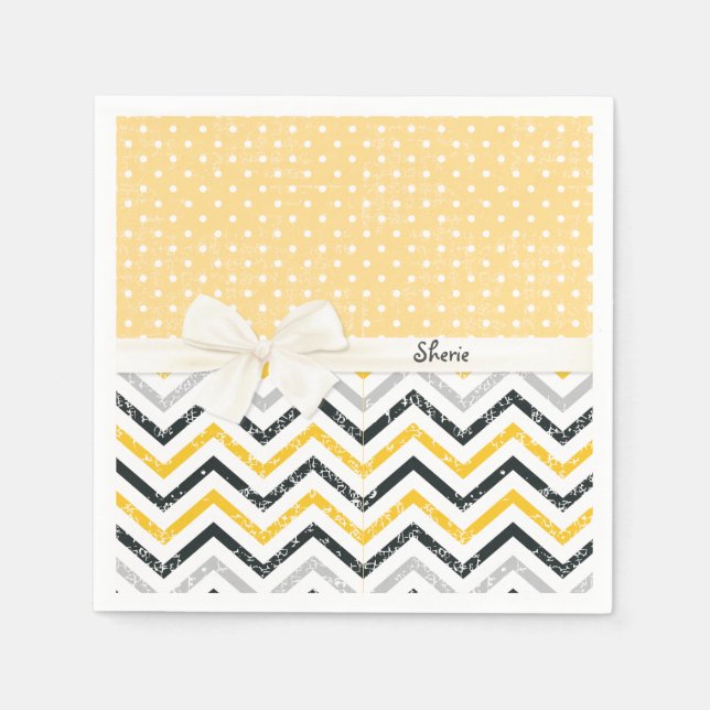 Serviette En Papier Chevron et Pois (Devant)