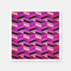 Serviette En Papier Chevron/Herringbone abstrait Violets et Violet