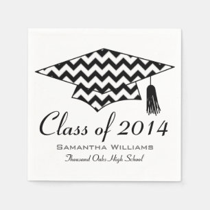 Serviette En Papier Chevron Imprimer Nom personnalisé Graduation servi