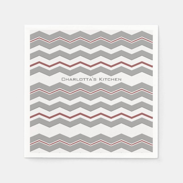 Serviette En Papier Chevron moderne avec n'importe quelle couleur et t (Devant)