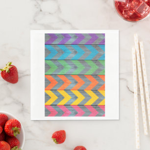 Serviette En Papier Chevron Motif On Wood Texture par Shirley Taylor
