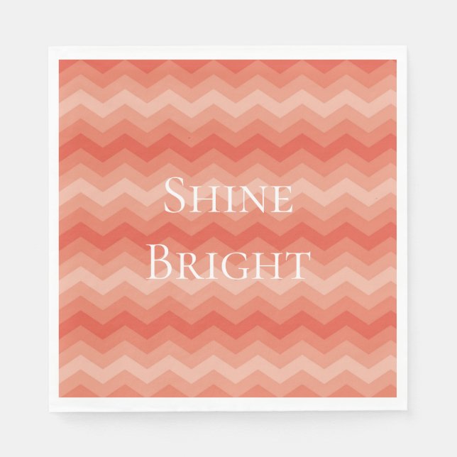 Serviette En Papier Chevron Orange Peche (Devant)
