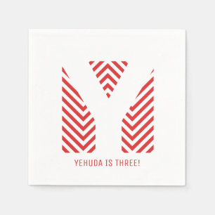 Serviette En Papier Chevron Print Upsherin Party Napkin