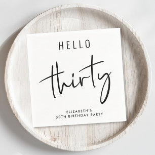 Serviette En Papier Chic 30e fête d'anniversaire