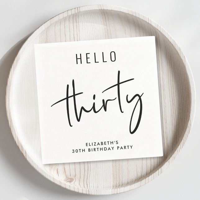 Serviette En Papier Chic 30e fête d'anniversaire (Créateur téléchargé)