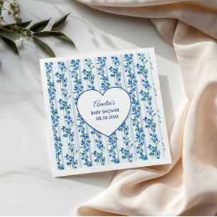 Serviette En Papier Chic Boho Fleur Bleue Sauvage Garçon floral Baby S