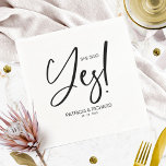 Serviette En Papier Chic Calligraphie Elle A Dit Oui Engagement<br><div class="desc">Une serviette élégante de soirée de fiançailles de calligraphie. Facile à personnaliser avec vos détails. PERSONNALISATION : Si vous avez besoin de personnalisation de la conception,  veuillez me contacter par conversation ; si vous avez besoin d'informations sur votre commande,  les options d'expédition,  etc,  veuillez contacter directement Zazzle support.</div>